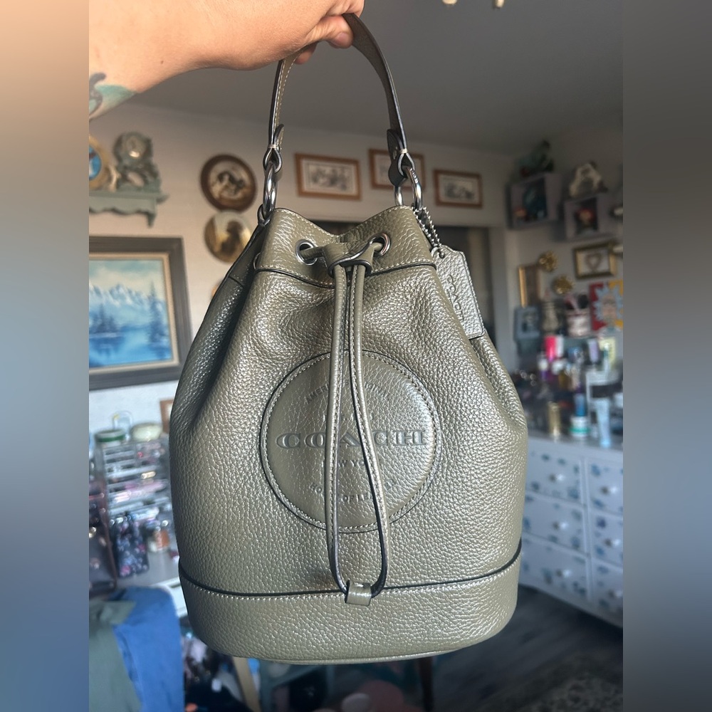 SOLD- Coach Dempsey Drawstring Bucket Bag